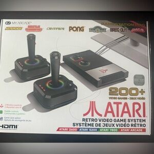 Atari Retro Video Game System with Black Joysticks